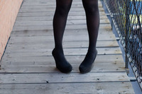 ストッキングで糸くずとり