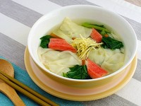 チンゲン菜とワンタンの簡単スープ