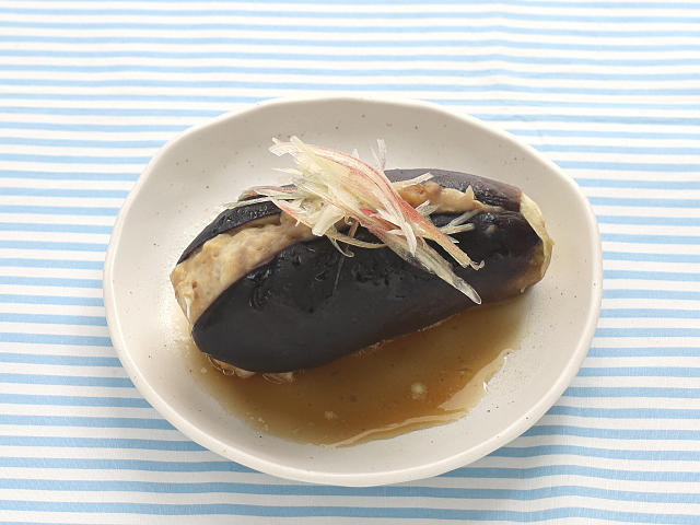 なすと鶏ひき肉のレンジ蒸し