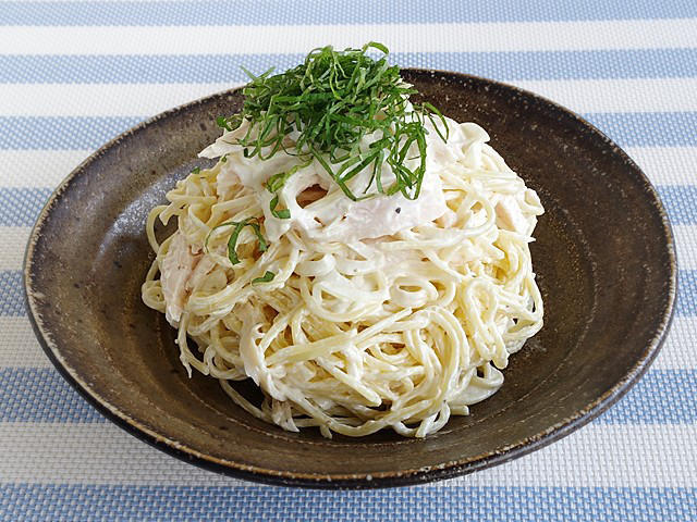冷製和風チキンクリームパスタ