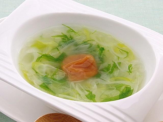 ねぎと梅干しのとろとろスープ